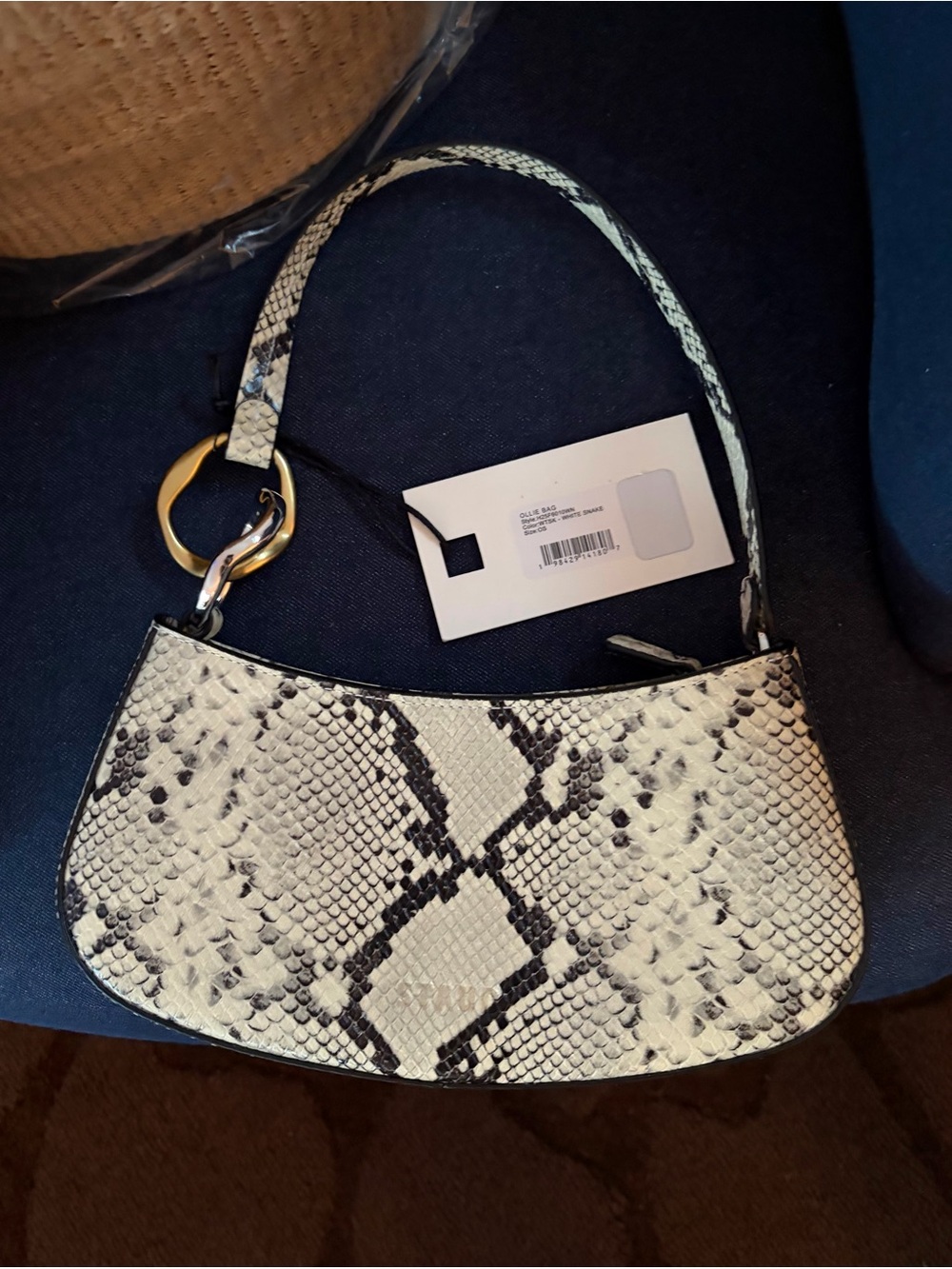 STAUD - Ollie Snake Embossed Leather Bag Snake-Print
